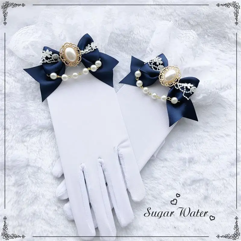 SKU-2-白手套酒藏青色蝴蝶结