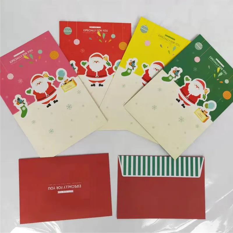 1 шт. конверт Санта-Клауса, рождественское приглашение, открытка с сообщением, Новогодняя подарочная карта, рождественский подарок