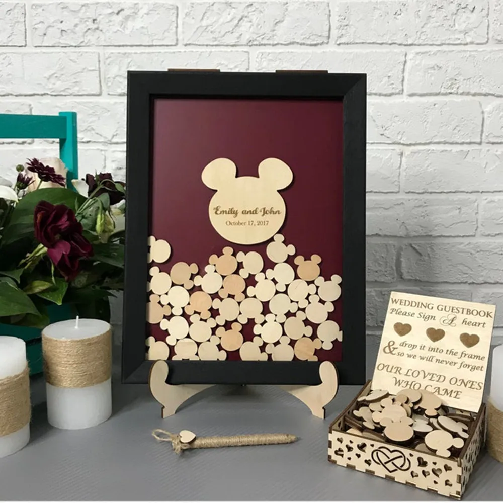 Настраиваемый милый babay shower гость Drop box 3D brithday сердце Shadow Box альтернативный выбор