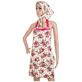 

Apron With Headscarf Rose Garden, Cotton 100%