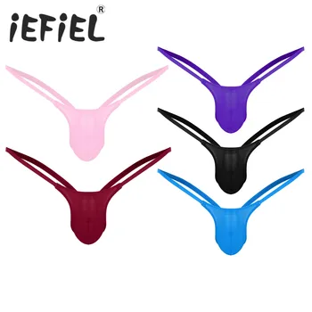 

iEFiEL Sexy Male Mens Lingerie Men's Jockstrap Micro Thong Underwear Low Rise Bulge Pouch Panties for Bikini G-string Thongs