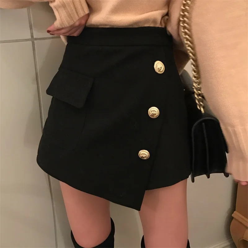 Autumn Winter New Women Shorts Korean Fashion Irregular High Waist Shorts Skirts Ladies Casual Shorts G960