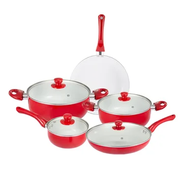 

Stylish kitchen no oil smoke non-stick frying pan frying pan soup pot aluminum compound bottom set gift pot