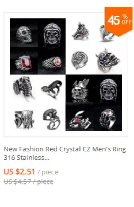 Retro Mens Rings 316L Stainless Steel For Male Boyfriend Biker Jewelry Golden Blue CZ Crystal Stones Skull Eagle Ring 2021 New