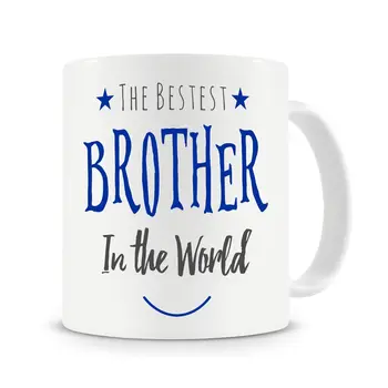 

The Bestest Brother Mug, Funny Coffee Mug Cup with Stirring Spoon Gift for Brother, Best Brother Gift