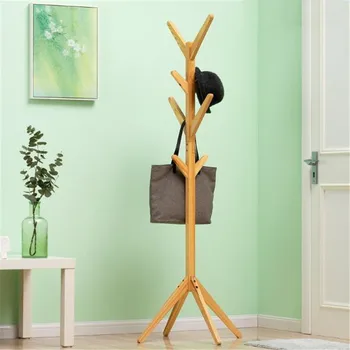 

Clothing Hanger вешалка напольная Solid Wood Coat Rack Modern Decorative Furniture Home Bedroom Storage Organizer