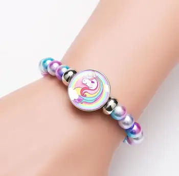 

Children's Cartoon Unicorn Beaded Jewelry Bracelet