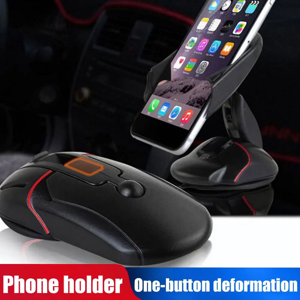 

Mouse Design Creative Car Phone Bracket One-Button Deformation Dashboard Stand Desktop GPS Mount Phone Stand Vehicle Officel