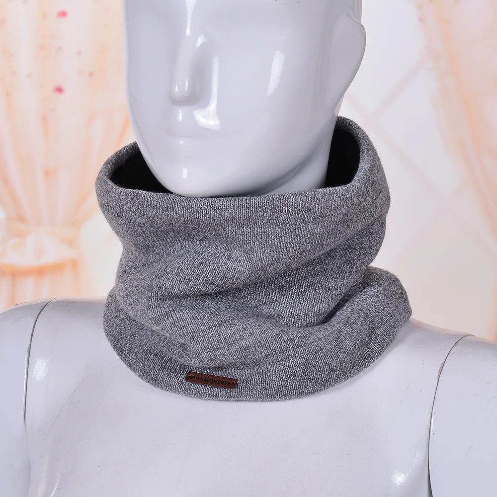 Мужской шарф плюс бархатный уплотненный нагрудник для мужчин и женщин смешанный цвет вязаный шарф Зимний с капюшоном теплый воротник
