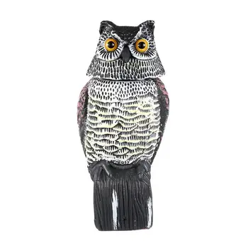 

Realistic Bird Scarer Rotating Head Sound Owl Prowler Decoy Protection Repellent Pest Control Scarecrow Garden Yard Move