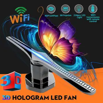

VisionTek 3D Holographic Advertising Machine 224 Lamp Beads LED Rotating Display WiFi Holographic Projector