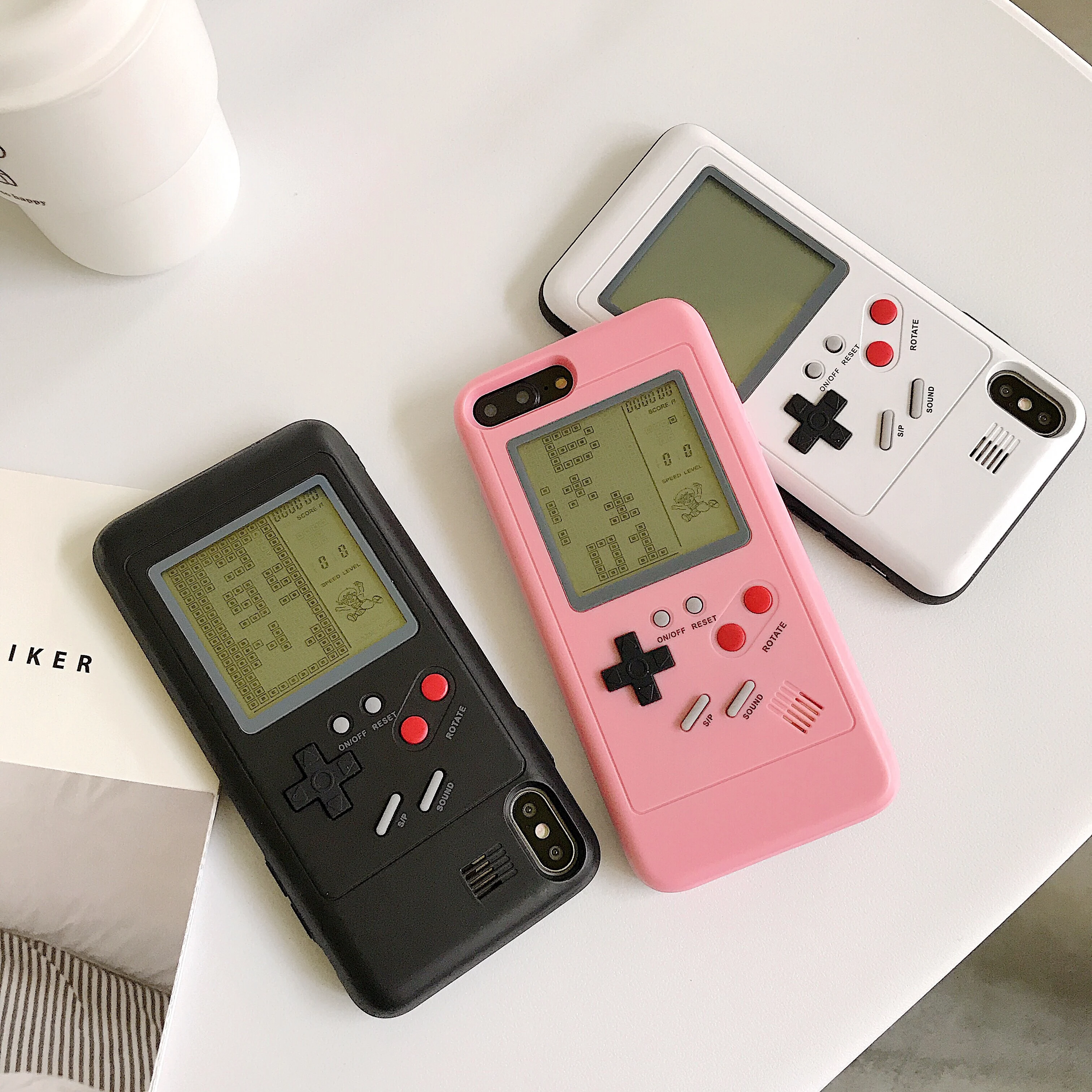

Minimum phone cases for iphone 8 6s 6 7 Plus Funny Anime gameboy iphone xs max case X XS XR Play Blokus Game Protective Cover