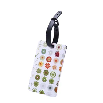 

Soft PVC Eye Catching Travel Floral ID Badge Luggage Tag Adjustable Buckle Suitcase Decorative Name Address DIY Portable Label