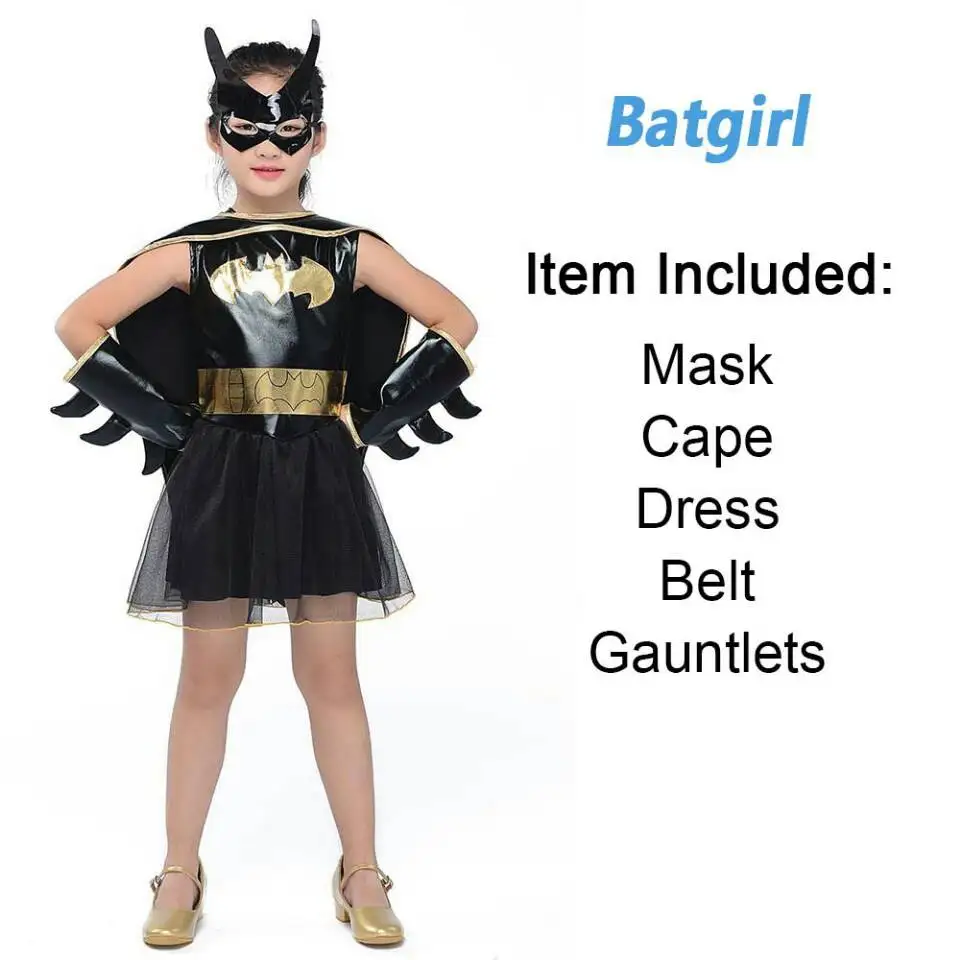 Костюм супергероя для девочек, костюм Чудо-женщины, костюм Бэтгерл Робин, костюм Супергерл DC, костюм супергероя, Детский костюм на Хэллоуин - Цвет: YW-B10