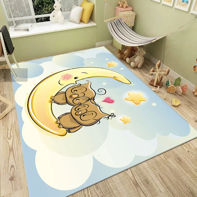 Принцесса Розовый Единорог 3D печать ковер Детский мультфильм ползать Противоскользящий коврик Детская комната Декор ковры милый ребенок спальня