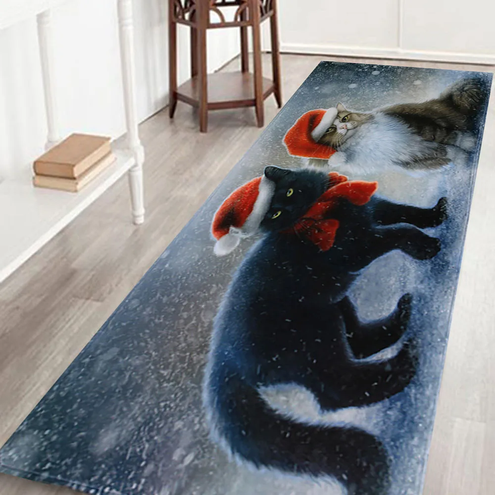 Merry Christmas Welcome Doormats Indoor Home Carpets Decor 40x120CM Kitchen Mat Bath Carpet Long Bedroom Living Room Floor Mat