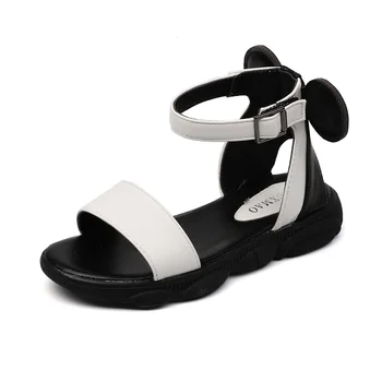 

Sandals Kids Girls Sweet Soft Leather Rubber Sole Children Summer Beach Shoes Princess Cute Big Girl Sandals 26-37 Simple Style