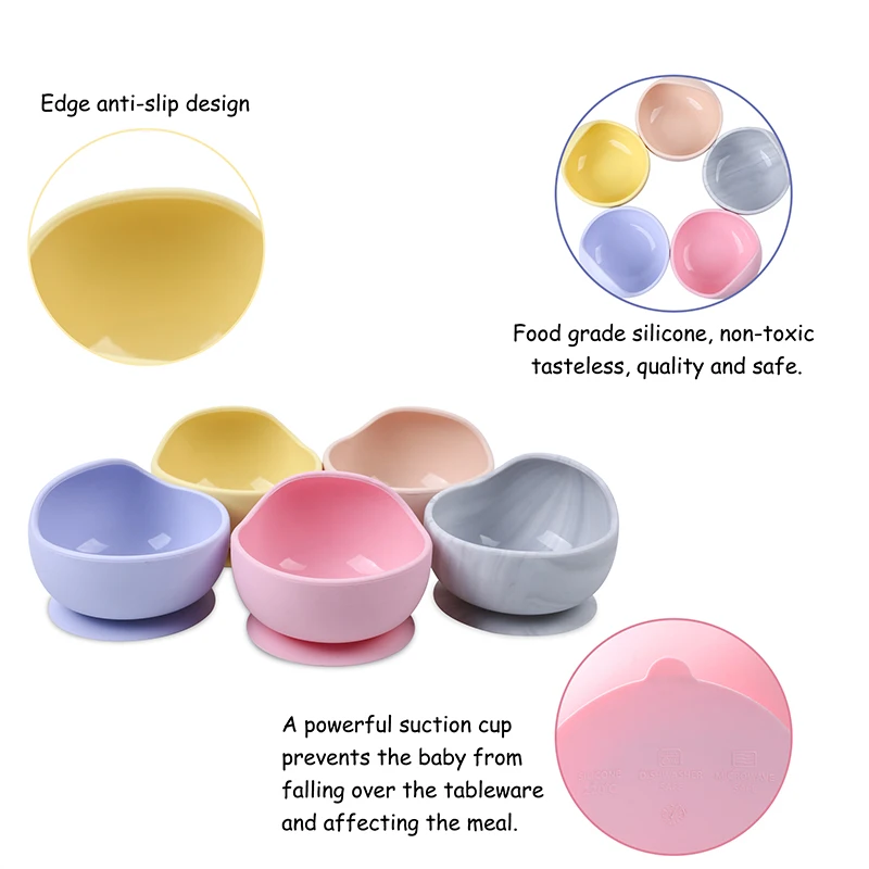 Baby Silicone Bowl Dishes Dining Plate For Kids Feeding Tableware Spoon BPA Free Tableware Cup Suction Fixing Kids Bowl & Spoon