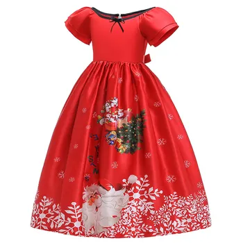 

Girl Ball Gown Snow Christmas Long Dress for Girls Clothing New Year Fairy Santa Claus Party Elegant Dresses Child Costume