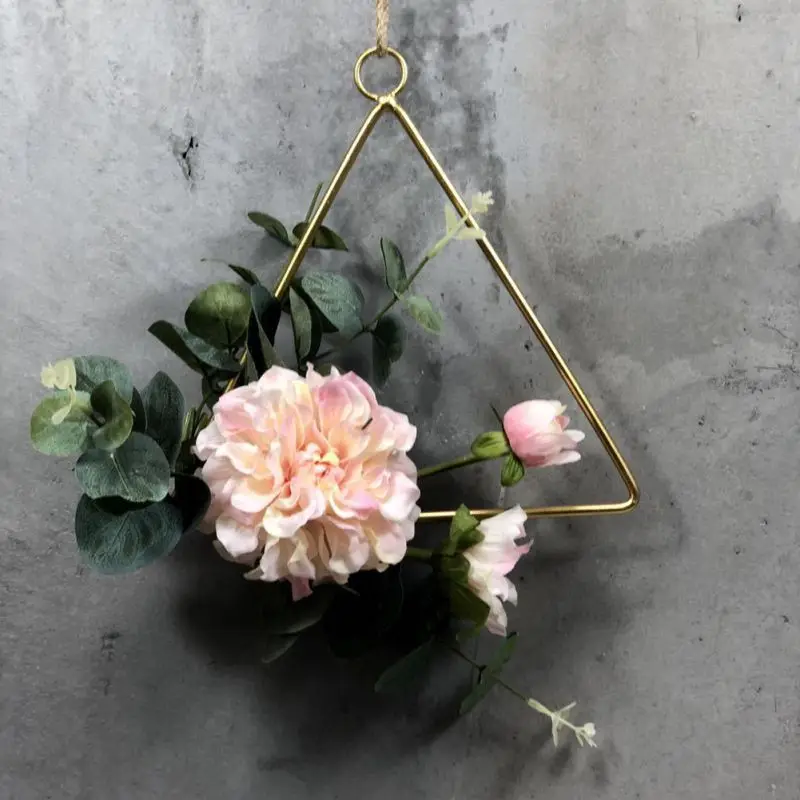 Wrought Iron Artificial Flowers Wreaths Wall Hanging Decoration Artificial Garland For Wedding Home Party Door Decoration