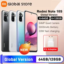 Global Version Xiaomi Redmi Note 10S 64GB/128GB Smartphone Helio G95 6.43"AMOLED DotDisplay 33W 5000mAh 64MP Quad Camera 10S