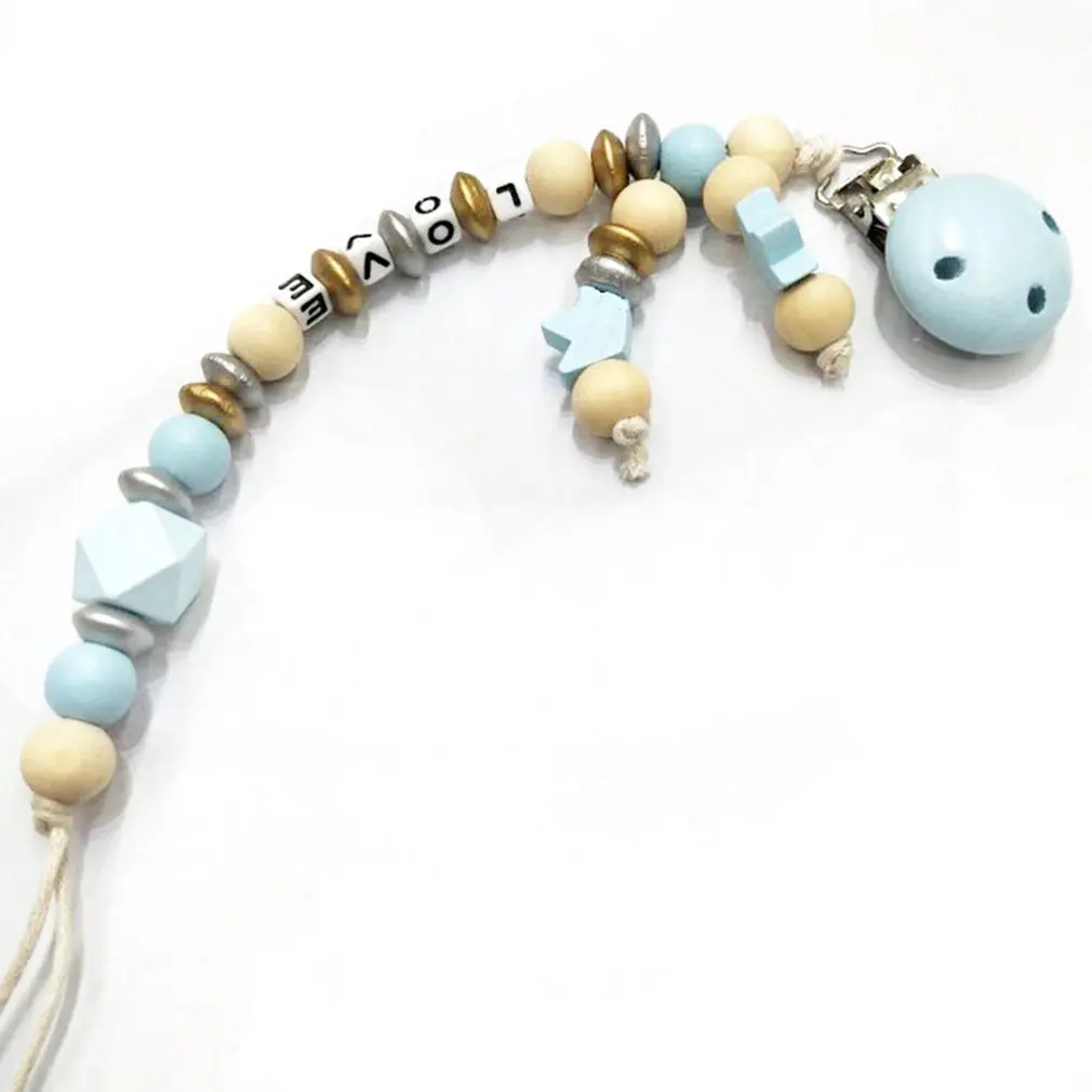 

Wood Ball Pacifier Chain Small Octagonal Pacifier Chain Baby Anti-bite Toy For Nipples Children Pacifier With Anti-drop Rope