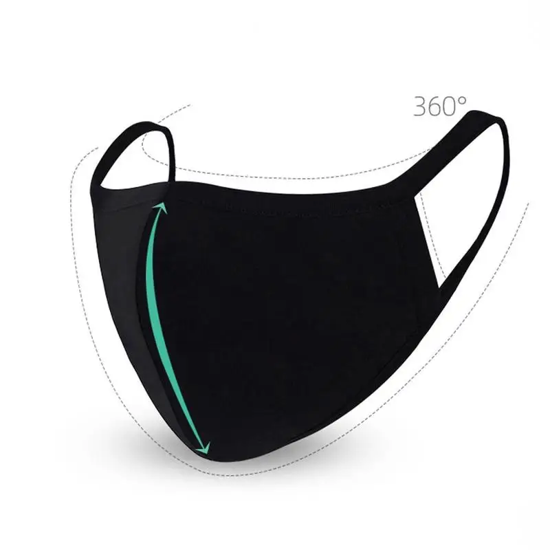 

1pc Black Cotton Dustproof Mouth Face Mask Unisex Black Cycling Anti-dust Cotton Facial Protective Cover Masks