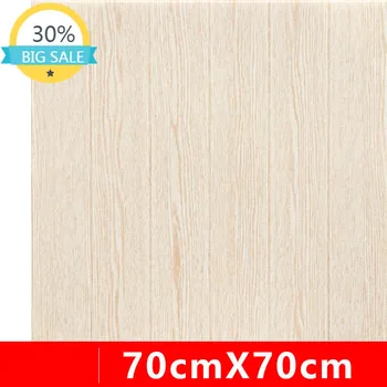 

70*70cm Wood wall Stickers DIY 3D PE Foam Self Adhensive Wallpaper Panels Room Decal Stone Decoration Embossed wall Stickers