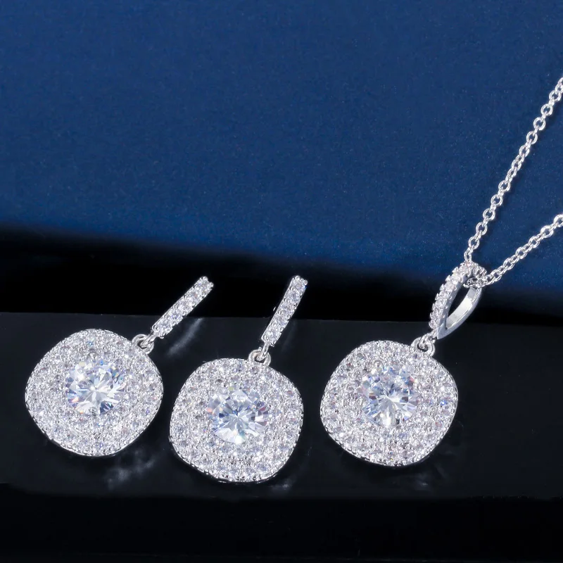 CWWZircons, Брендовое роскошное ожерелье, кулон и серьги, модный желтый кубический цирконий, ювелирный набор T022