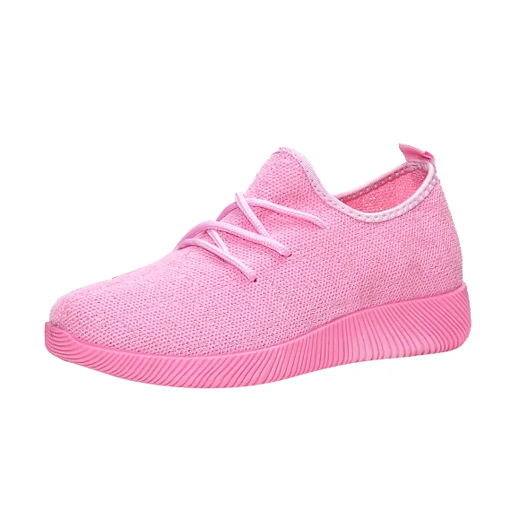 SAGACE/Женская дышащая обувь для бега с закрытым носком, женская обувь, вразлёт, плетение, яркие цвета, обувь для студентов - Цвет: Pink