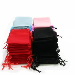 Gift Bag Jewelry Casket 100pcs 5x7cm Velvet Drawstring  Bag/jewelry Bags,christmas/wedding Bag