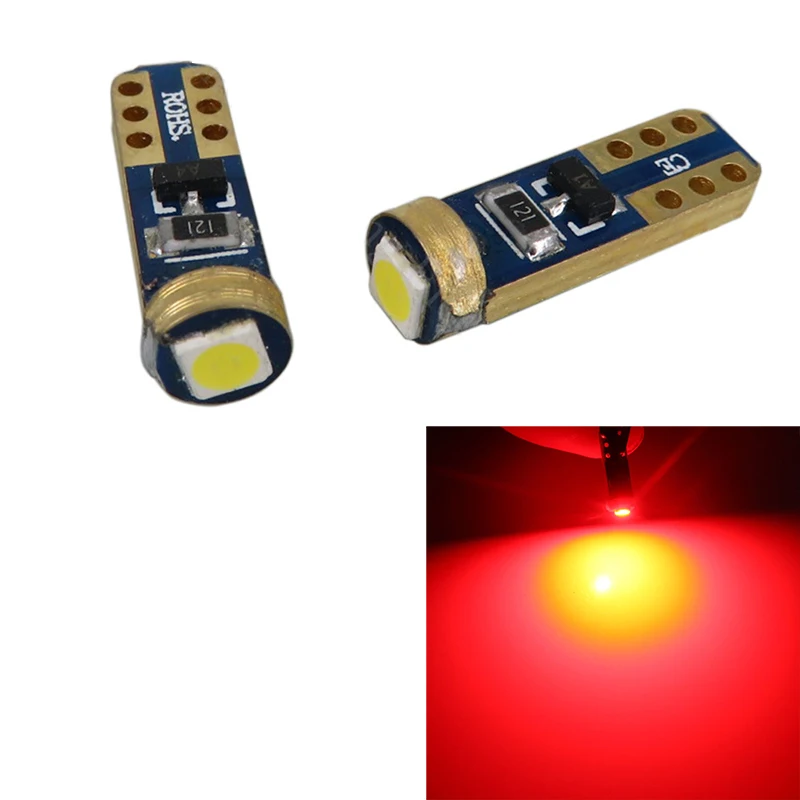 

100x Super Bright Red T5 3030 1SMD Canbus Error Free Instrument Cluster 37 73 74 79 17 57 LED Lights Bulb 12V