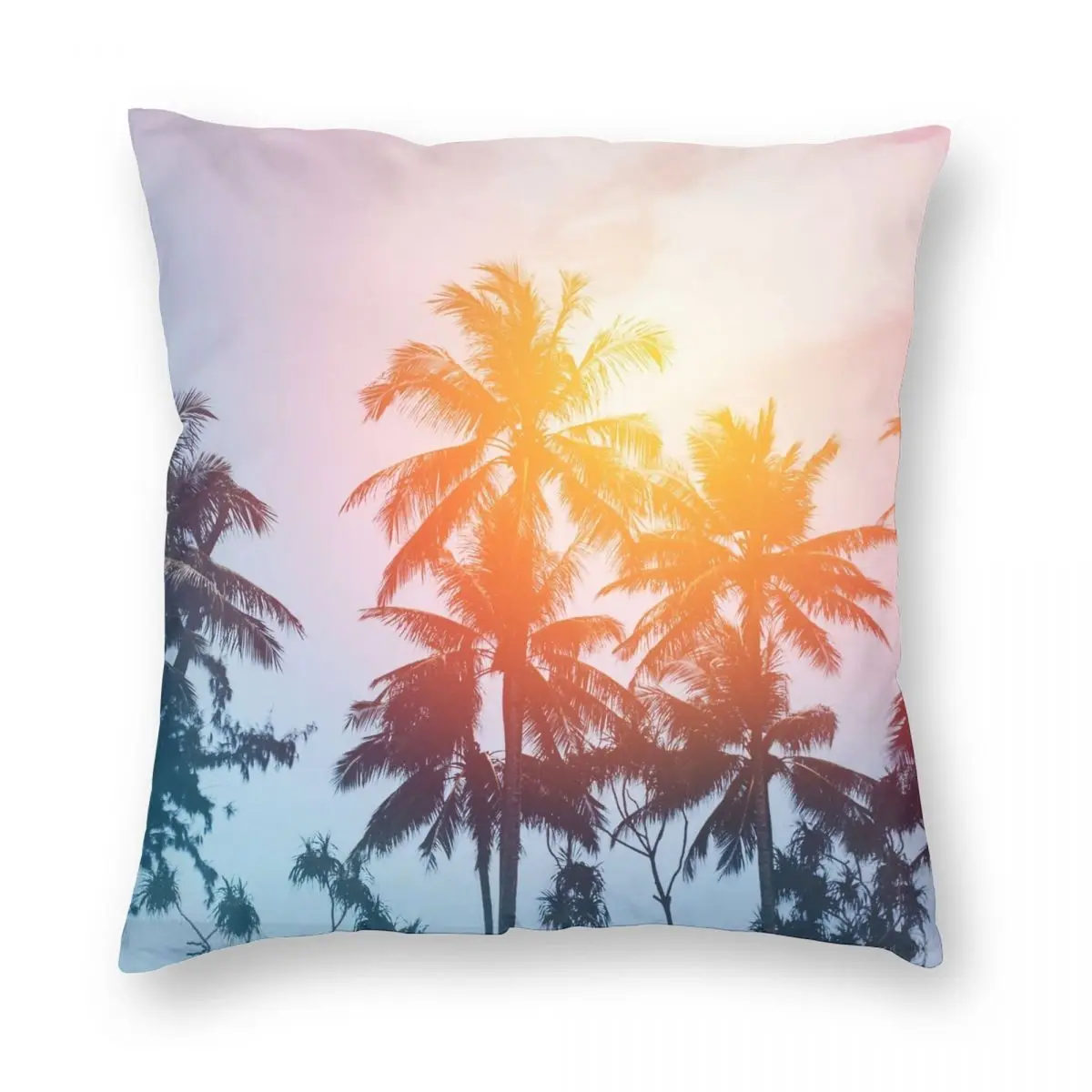 

Beach Sunset At The Coast Line Square Pillowcase Polyester Linen Velvet Pattern Zip Decor Home Cushion Cover 18"