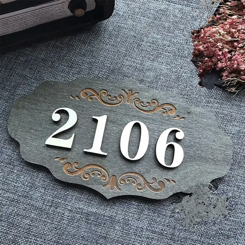 Placa De Numero De Puerta De Apartamento De Madera Rotulos Adhesivos Personalizados Letras Para Casas Apartamento Casa Hotel Villa Habitacion De Hotel Numero Placas De Puertas Aliexpress