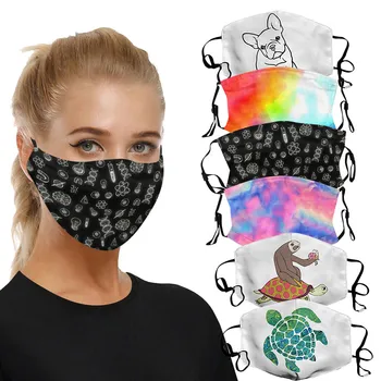 

1PC Adult Mouth Masks Reusable Dustproof Earloop Fashion Printed Face Protection Washable Mouth Cover Outdoor Mascarilla Masque