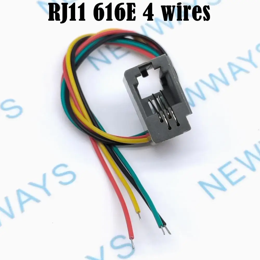 10 шт./лот RJ9 женский разъем 4Pin с 4 проводами 616E телефонная розетка Кристалл Famale |