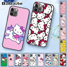 Hello kitty черный мягкий чехол для телефона из ТПУ чехол для iPhone X XS MAX 6 6s 11pro 7plus 8Plus 5S SE XR чехол