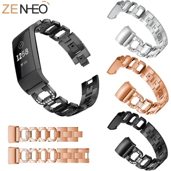

New Stainless Steel women Bracelets Smart Watch Replacement Band Strap For Fitbit Charge 4 Sports Bracelet Wristbands Gift