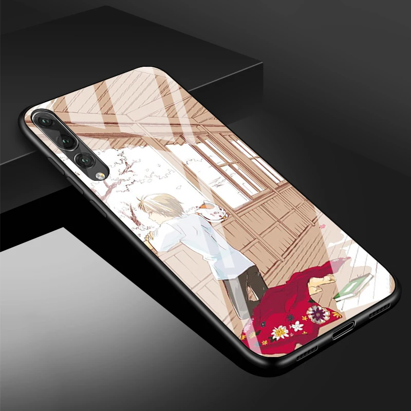 Natsume Người Bạn Tài Khoản Kính Cường Lực Điện Thoại Ốp Lưng Cho Huawei P20 P30 P40 P40 Lite Pro Psmart Giao Phối 20 30 Bao vỏ silicone case for huawei phone