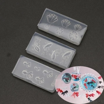 

6Pc Mini Size Rabbit Star Goldfish Lotus Leaf Pendant Earrrings Water Dag DIY Resin Mold Kit Making Tool S29 20 dropshipping