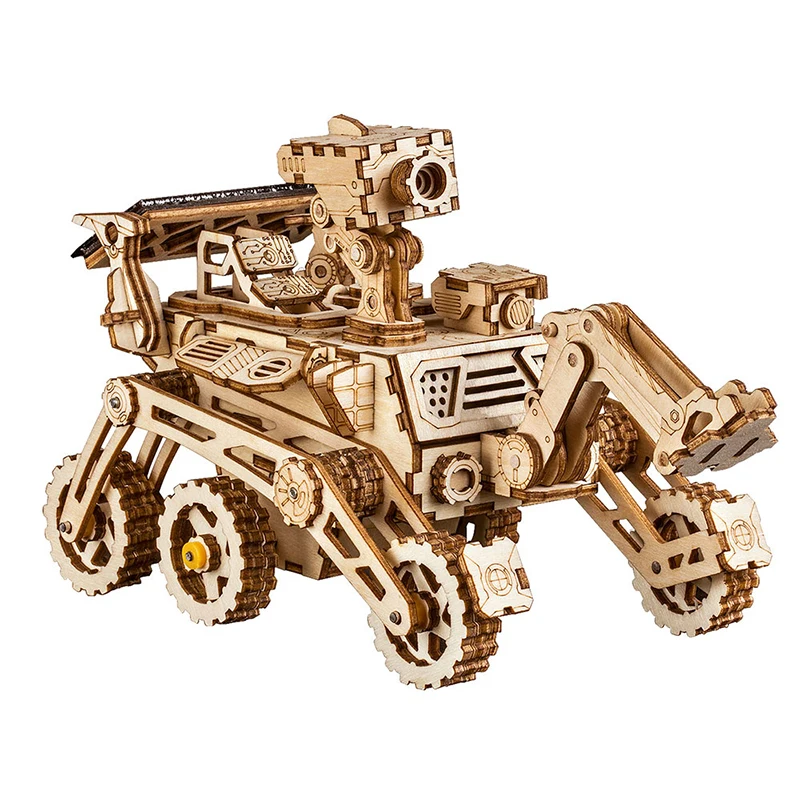 Robotime ROKR DIY Деревянные блоки с солнечной энергией игрушки Модель Строительный