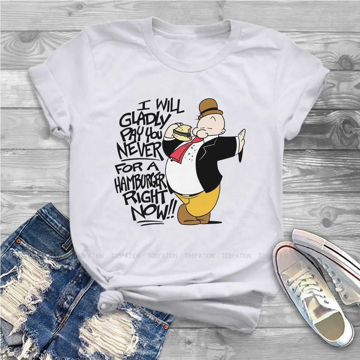 Wippi ropa de Popeye para mujer, camisetas con estampado gráfico de