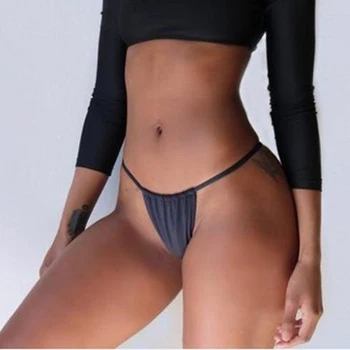 

Womens Summer Low-Rise Triangle Bottoms Bikini Basics Underwear Plain Sexy T-Back G-String Thong Sexy Seamless Panties Brief