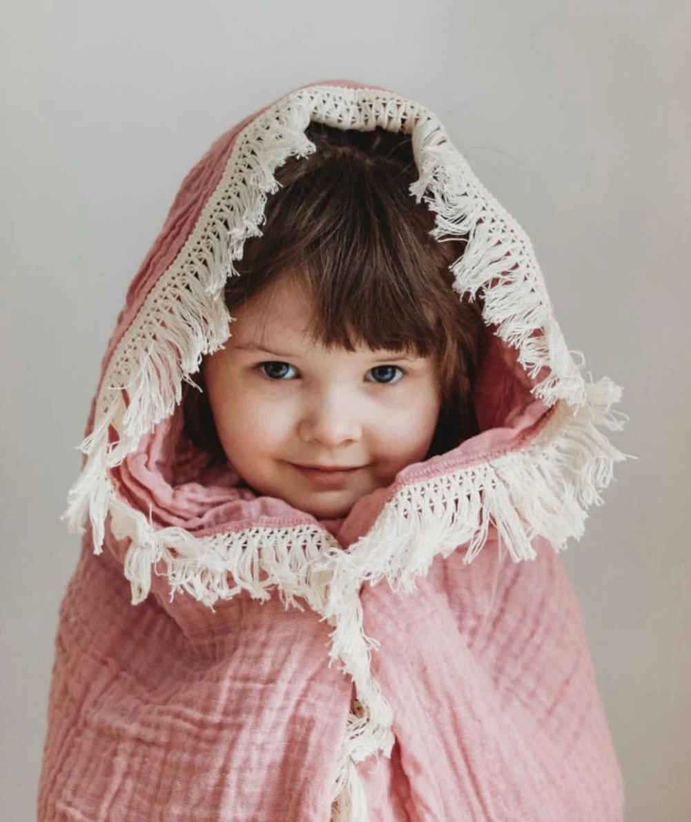 Emmaaby/Пеленальное Одеяло для новорожденных девочек и мальчиков; муслиновый спальный коврик с кисточками; однотонное одеяло; s