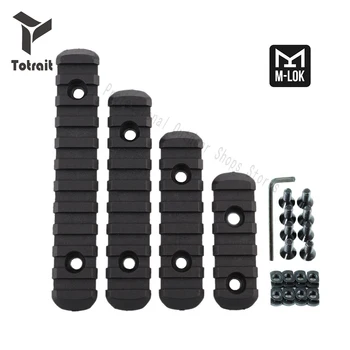 

TOtrait 4Pcs Rifle Polymer M-LOK 20mm Picatinny Weaver Rail Section Set for Hand Guard Hunting Polymer Rail Section Rail Section