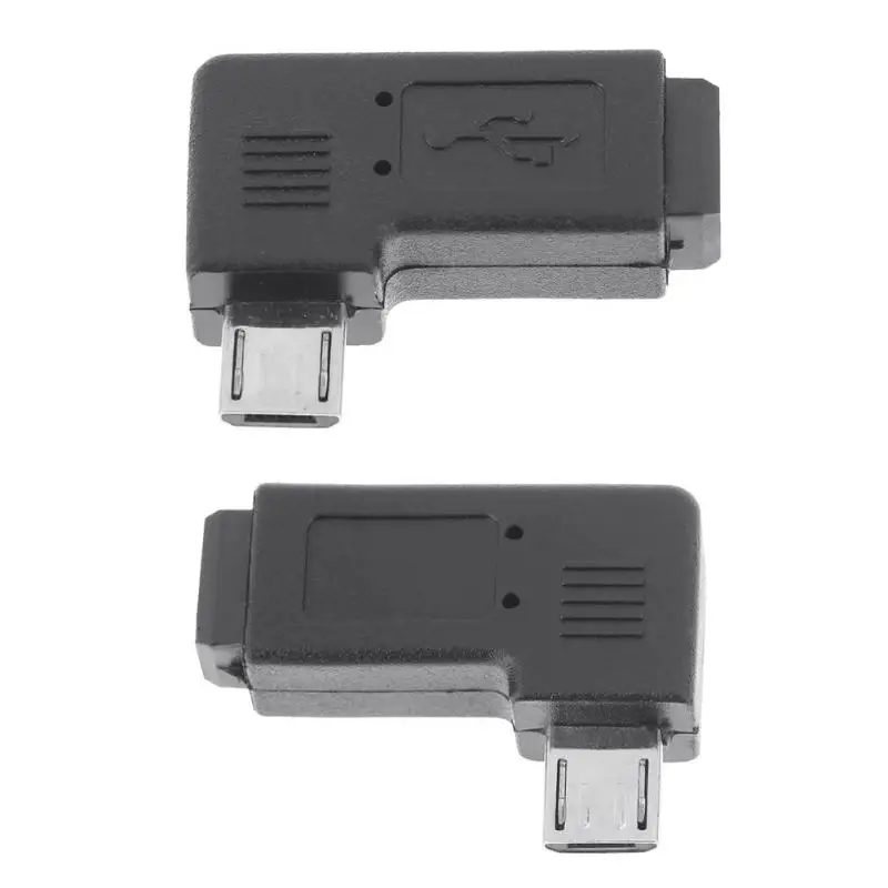 Переходник с разъемом Micro USB 90 градусов на левый и правый прямой разъем L образной