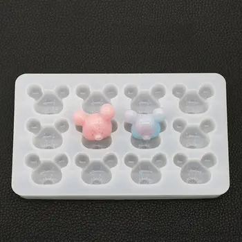 

12 Cartoon Bear Head Pendant Resin Silicone Mold Jewelry Making Tools Art Crafts