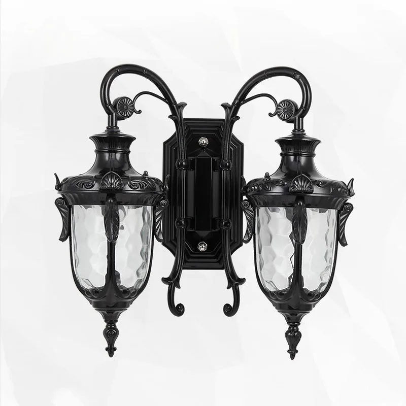 Double Heads Outdoor Waterproof Wall Lamp European Retro Villa Exterior Wall Entrance Balcony Corridor Courtyard Wall Lamp 4