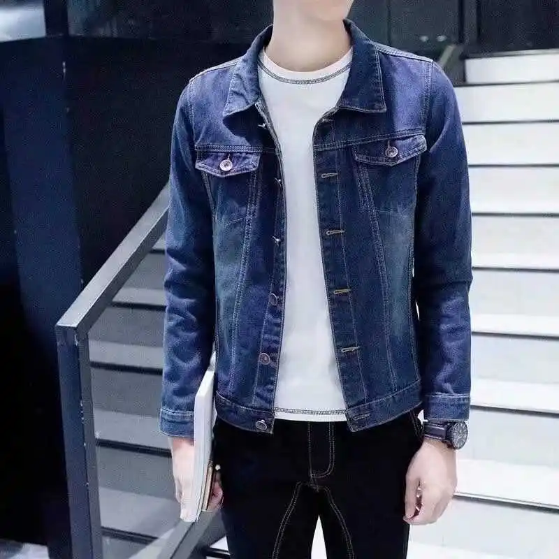Letter Embroidery Blue Jean Jacket Big 