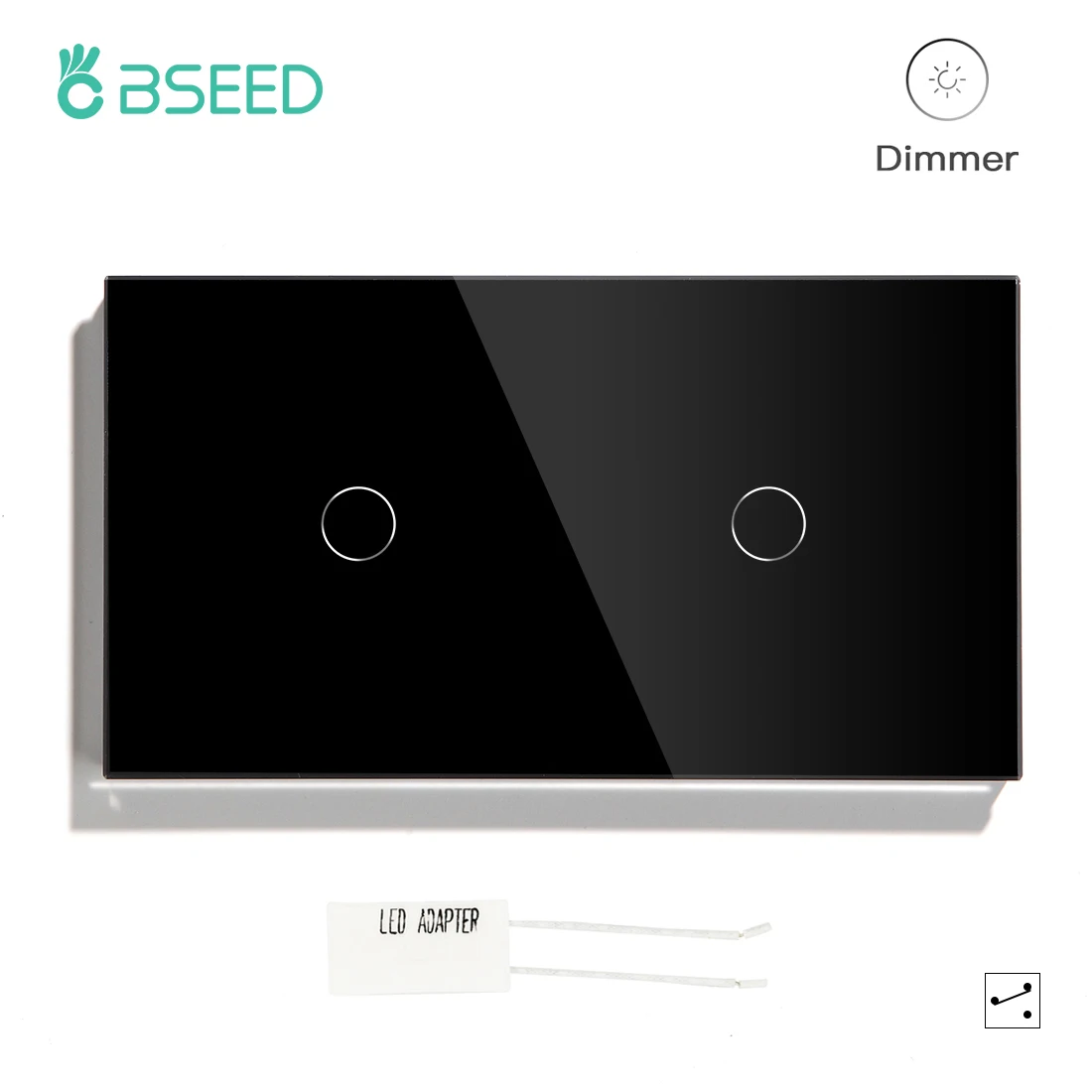 BSEED двойной 1Gang 2Way диммер сенсорный светильник переключатель Белый черного и